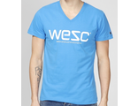 Футболка WESC треугольный ворот Голубой